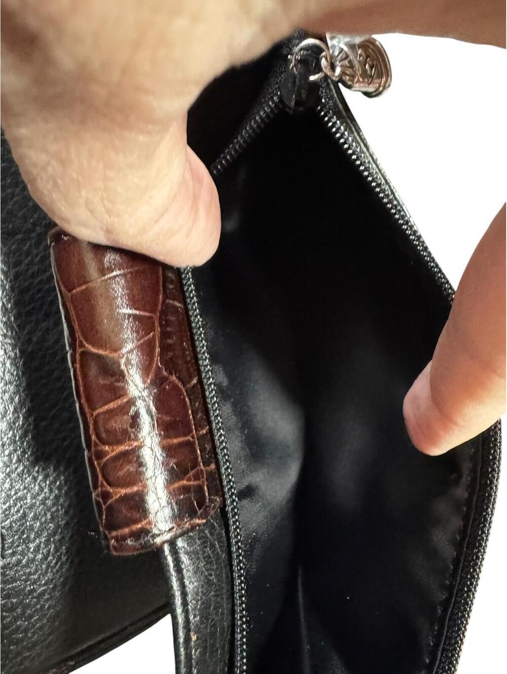 Brighton Two-Tone Leather Wallet with Crocodile Embossed - Picture 5 of 6